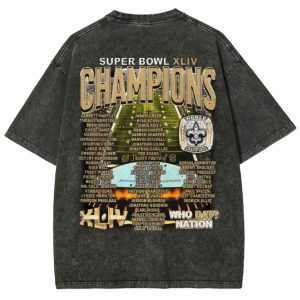 Men's Super Bowl XLV Champions Retro Team Print Vintage Washed Casual Tee
