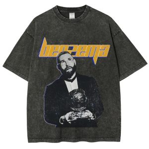 Men's Classic Lakers Two Stars Dunk Battle Retro Graphic Vintage Washed Casual Tee