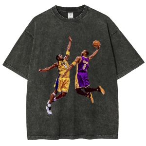 Men's Hip Hop Group Portrait Retro Vintage Washed Oversized Street Style Cotton T-Shirt